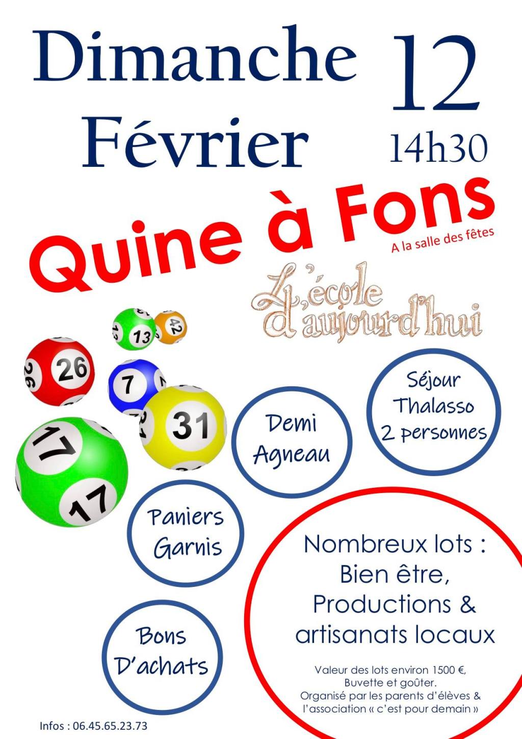 Quine ! – Dimanche 12 février, à&nbsp;Fons