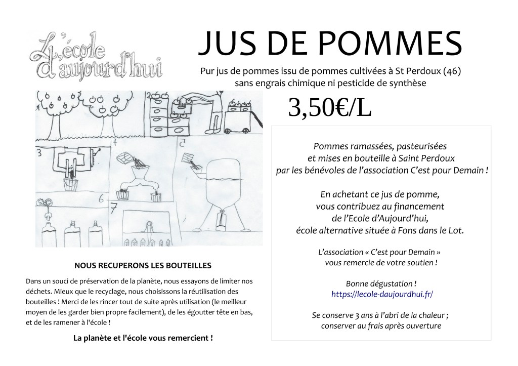 Vente de Jus de Pommes
